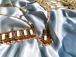 Kashmiri Peach Kundan Jewelry Set